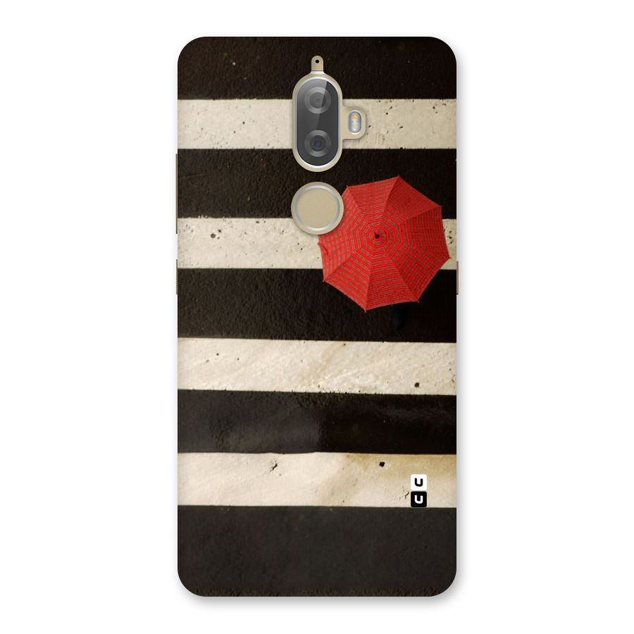 Single Red Umbrella Stripes Back Case for Lenovo K8 Plus