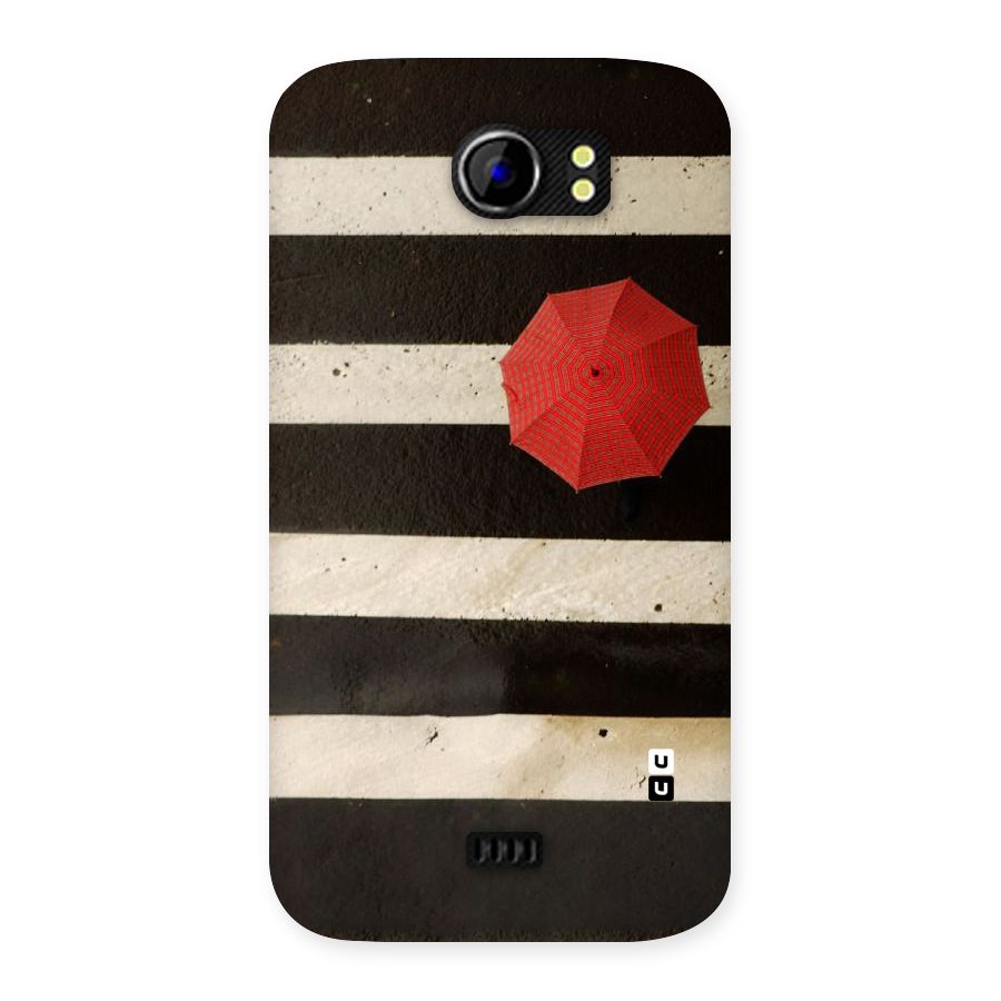 Single Red Umbrella Stripes Back Case for Micromax Canvas 2 A110