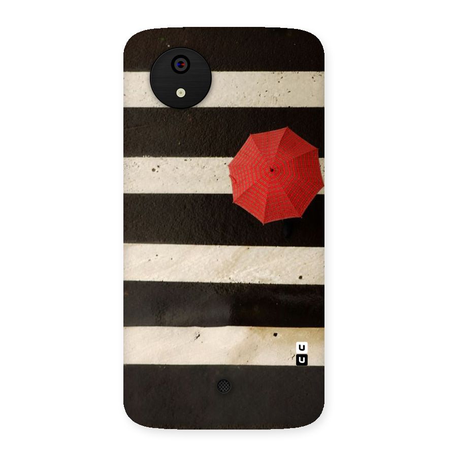 Single Red Umbrella Stripes Back Case for Micromax Canvas A1