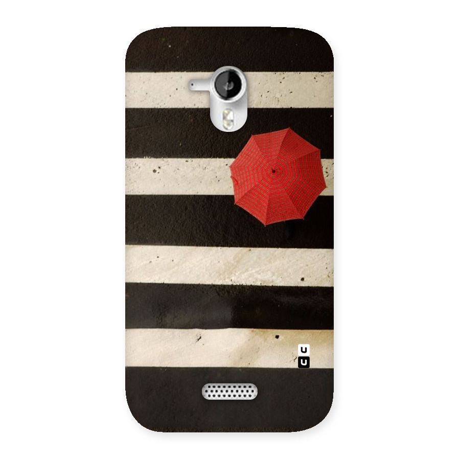 Single Red Umbrella Stripes Back Case for Micromax Canvas HD A116