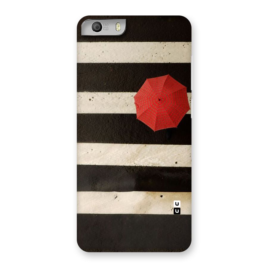 Single Red Umbrella Stripes Back Case for Micromax Canvas Knight 2
