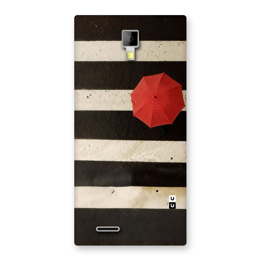 Single Red Umbrella Stripes Back Case for Micromax Canvas Xpress A99