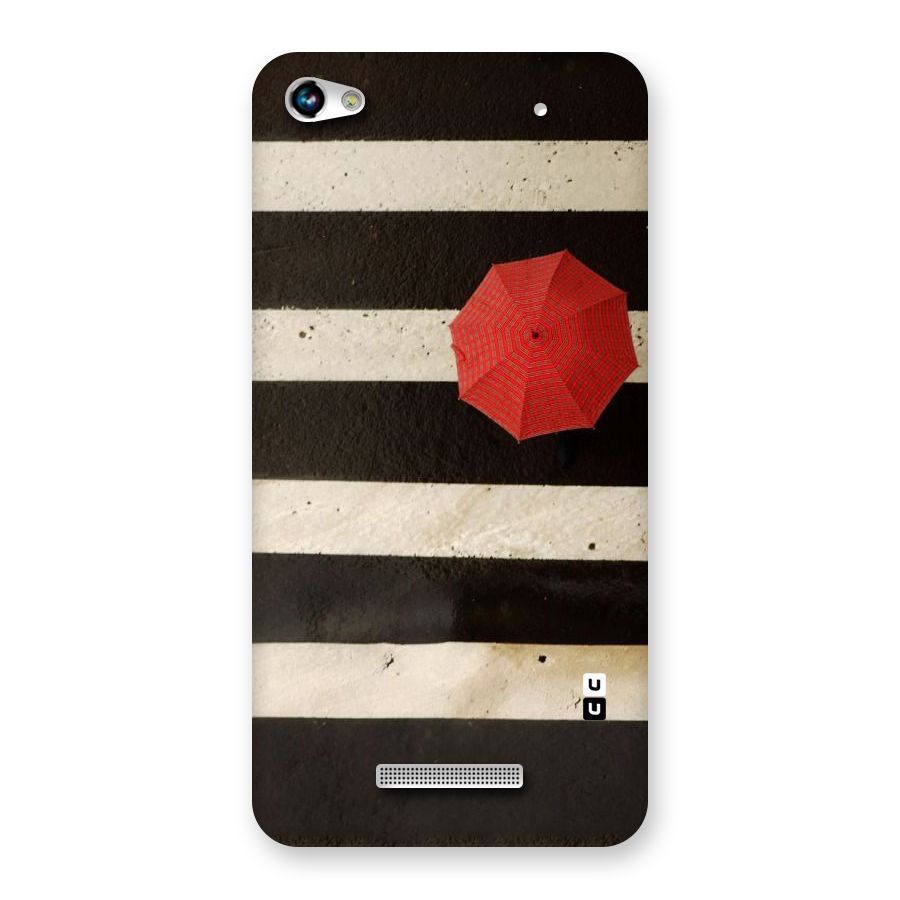 Single Red Umbrella Stripes Back Case for Micromax Hue 2