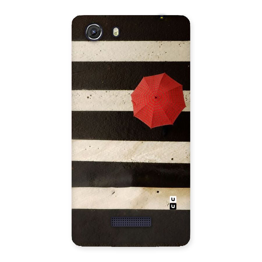 Single Red Umbrella Stripes Back Case for Micromax Unite 3