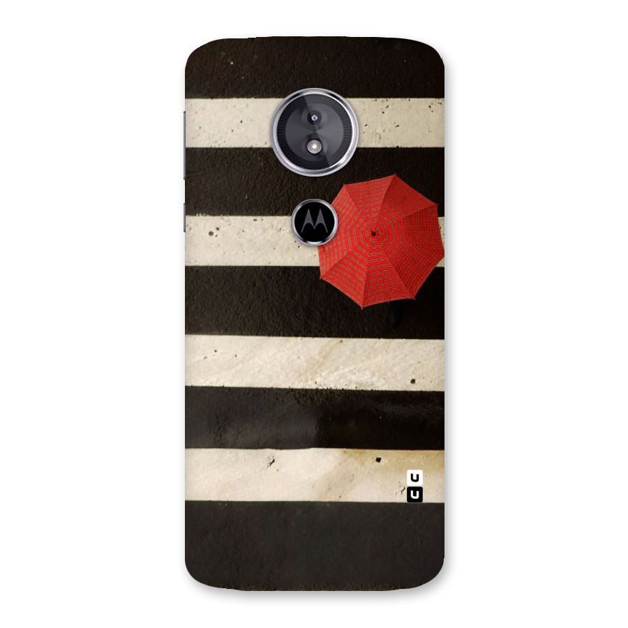 Single Red Umbrella Stripes Back Case for Moto E5
