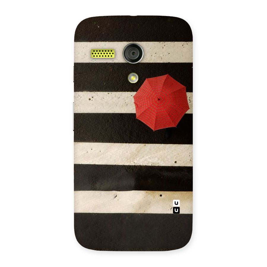 Single Red Umbrella Stripes Back Case for Moto G