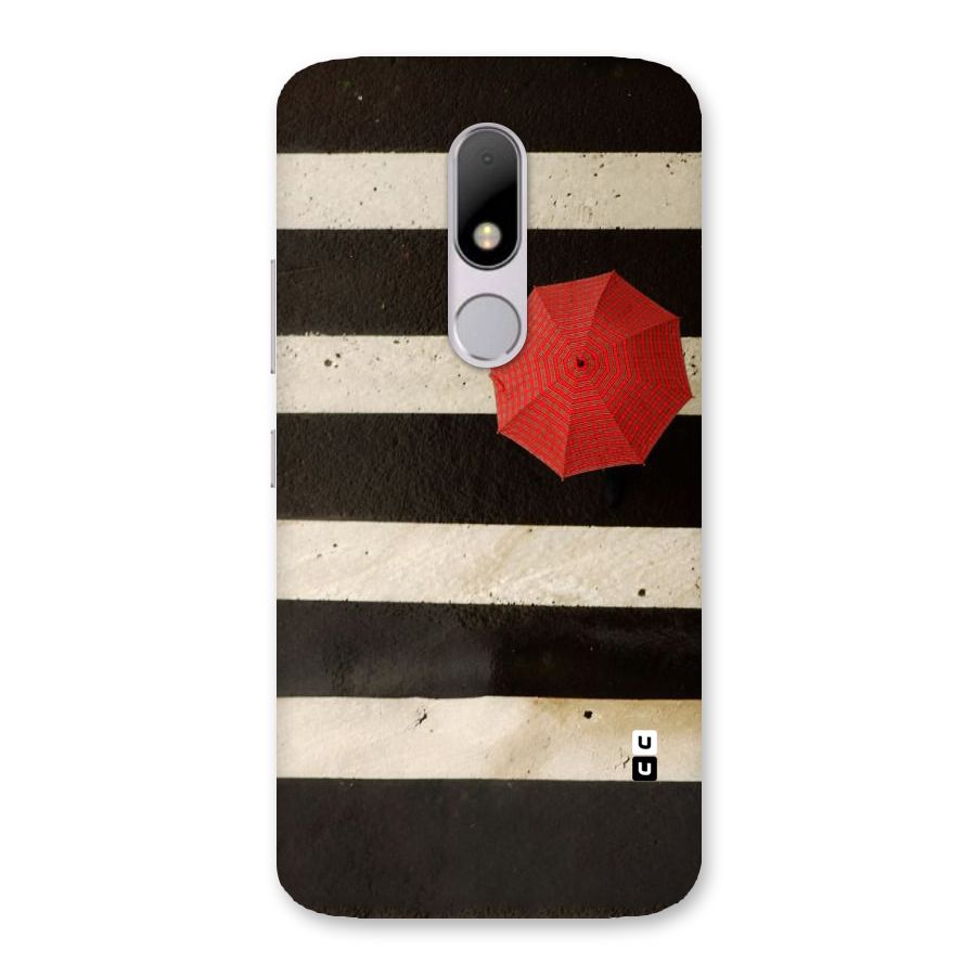 Single Red Umbrella Stripes Back Case for Moto M