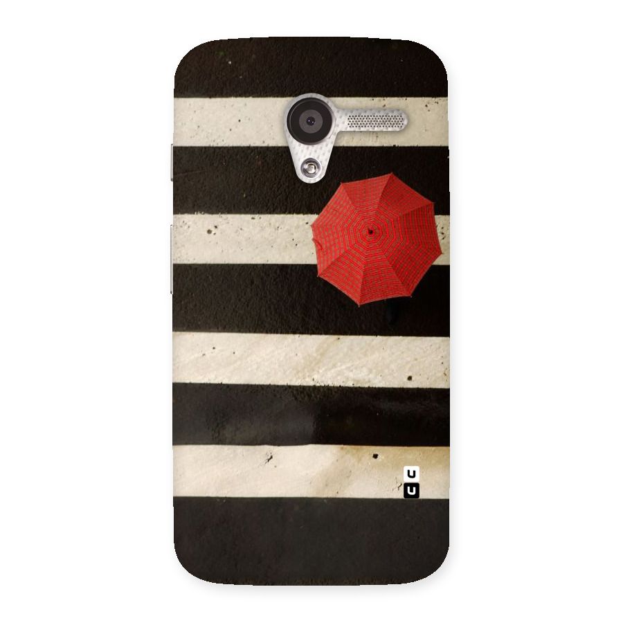 Single Red Umbrella Stripes Back Case for Moto X