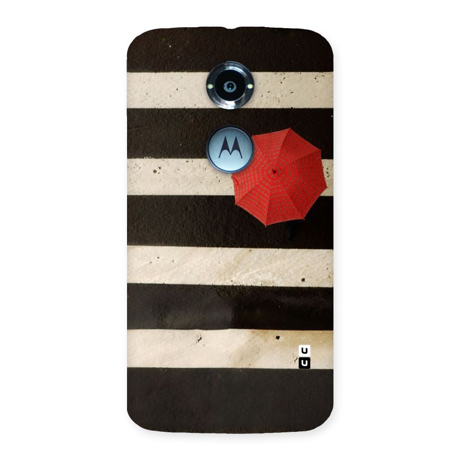 Single Red Umbrella Stripes Back Case for Moto X 2nd Gen