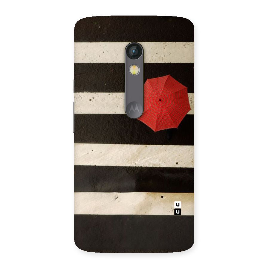 Single Red Umbrella Stripes Back Case for Moto X Play