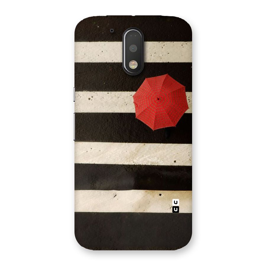 Single Red Umbrella Stripes Back Case for Motorola Moto G4