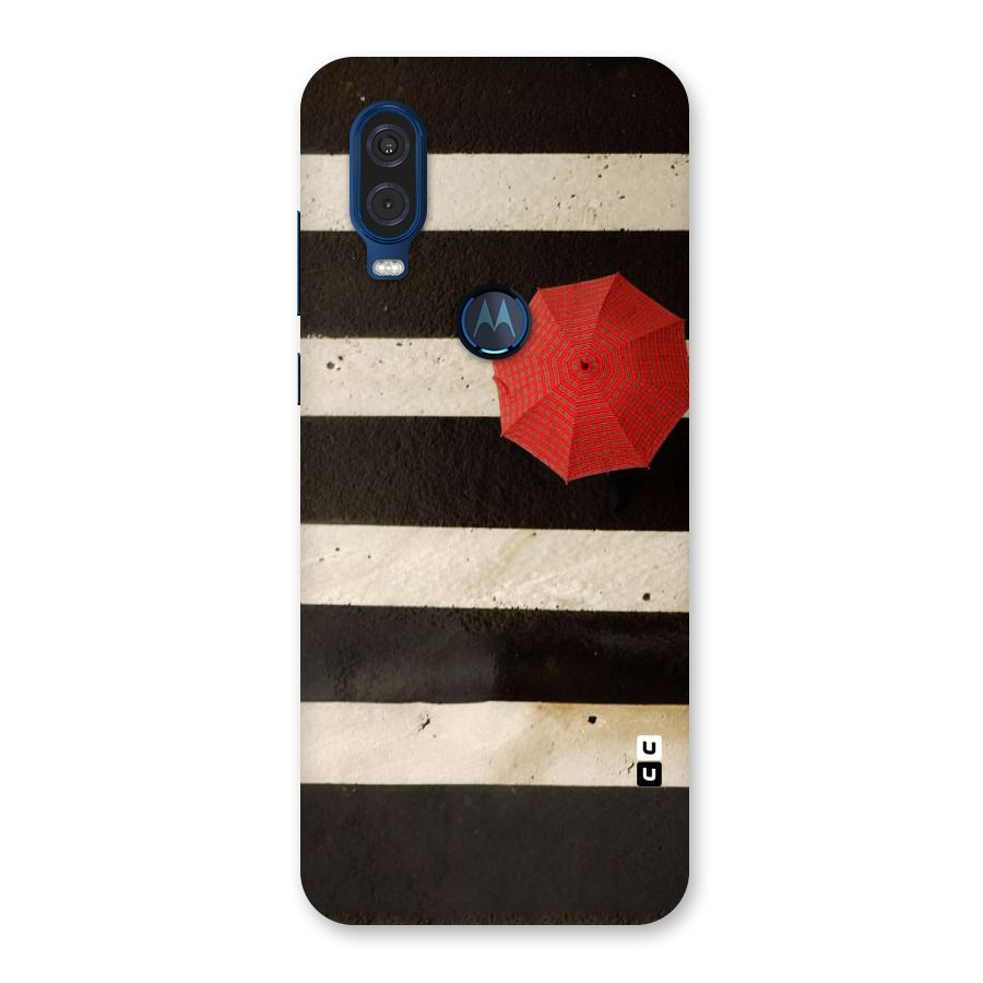 Single Red Umbrella Stripes Back Case for Motorola One Vision