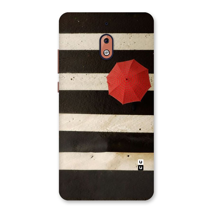 Single Red Umbrella Stripes Back Case for Nokia 2.1