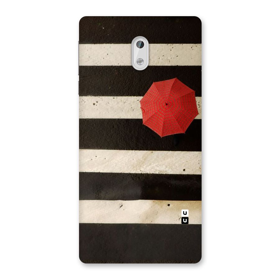 Single Red Umbrella Stripes Back Case for Nokia 3