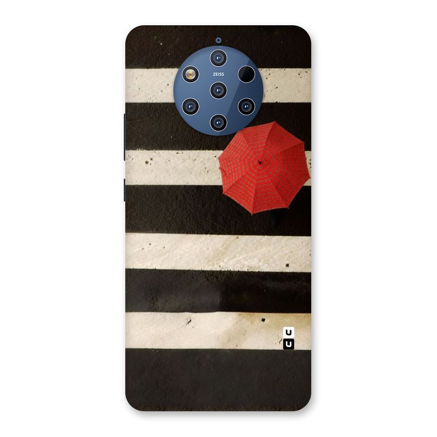 Single Red Umbrella Stripes Back Case for Nokia 9 PureView