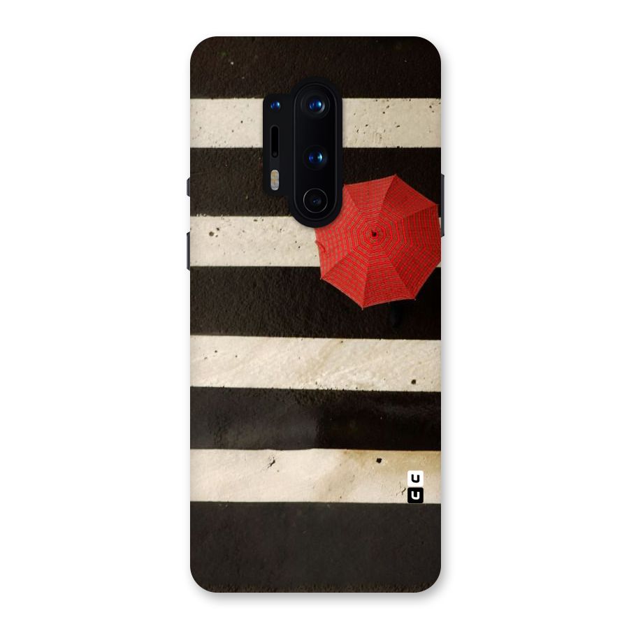 Single Red Umbrella Stripes Back Case for OnePlus 8 Pro