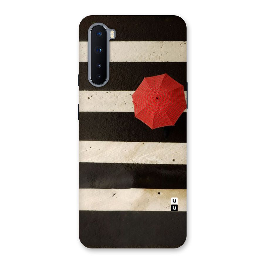 Single Red Umbrella Stripes Back Case for OnePlus Nord