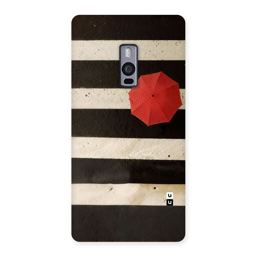 Single Red Umbrella Stripes Back Case for OnePlus Two