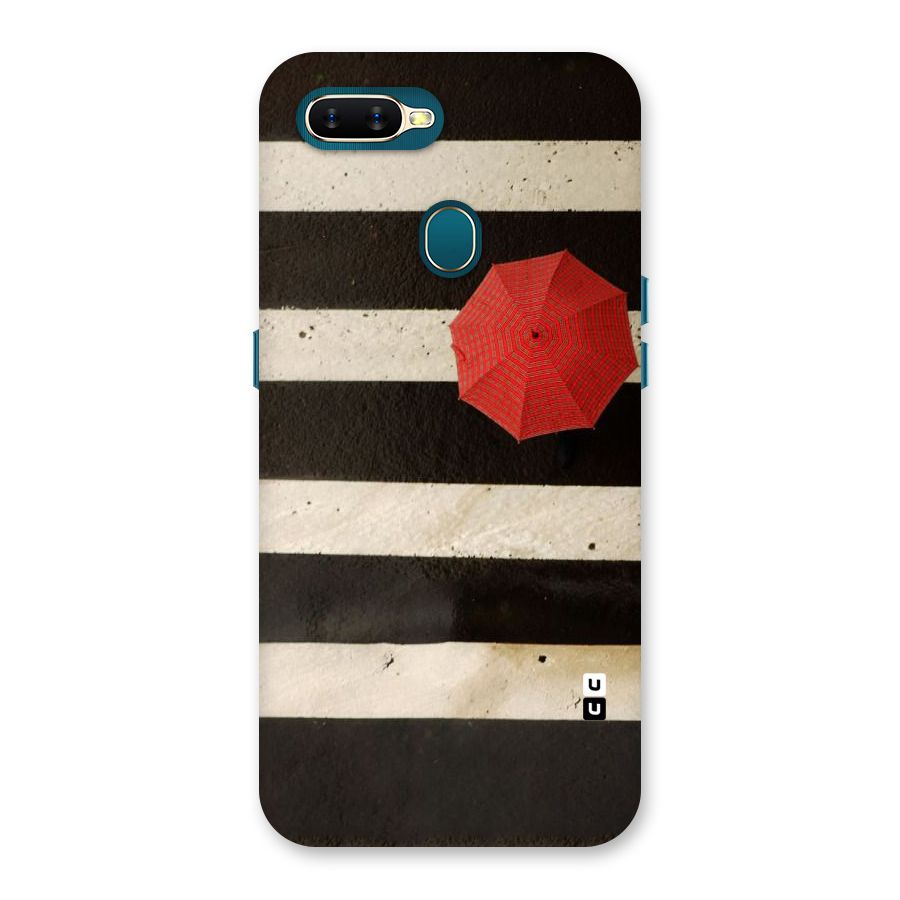 Single Red Umbrella Stripes Back Case for Oppo A11k