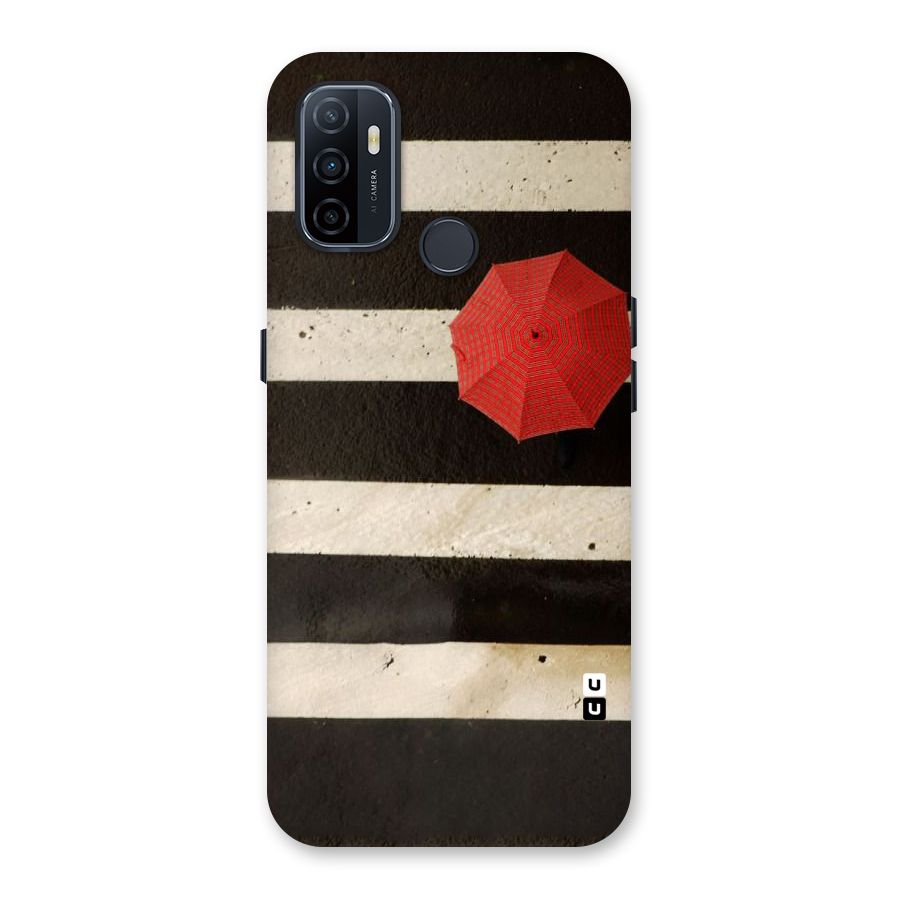 Single Red Umbrella Stripes Back Case for Oppo A32