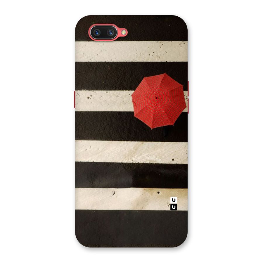 Single Red Umbrella Stripes Back Case for Oppo A3s