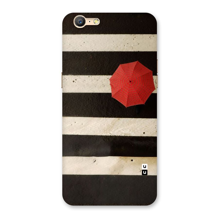 Single Red Umbrella Stripes Back Case for Oppo A57