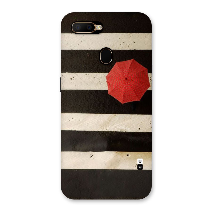 Single Red Umbrella Stripes Back Case for Oppo A5s