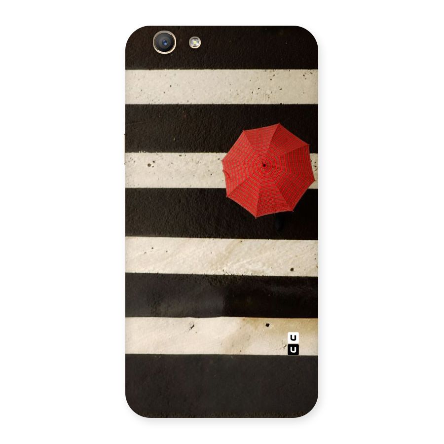 Single Red Umbrella Stripes Back Case for Oppo F1s