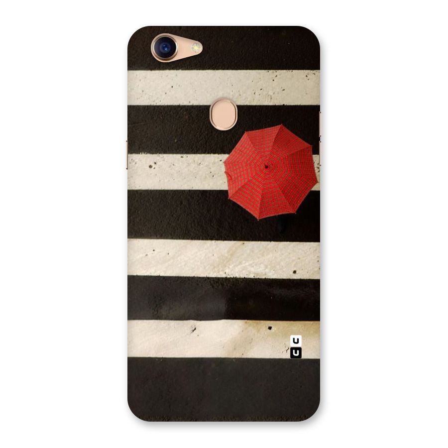 Single Red Umbrella Stripes Back Case for Oppo F5