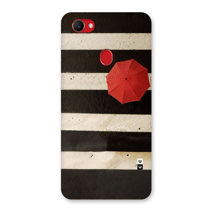 Single Red Umbrella Stripes Back Case for Oppo F7