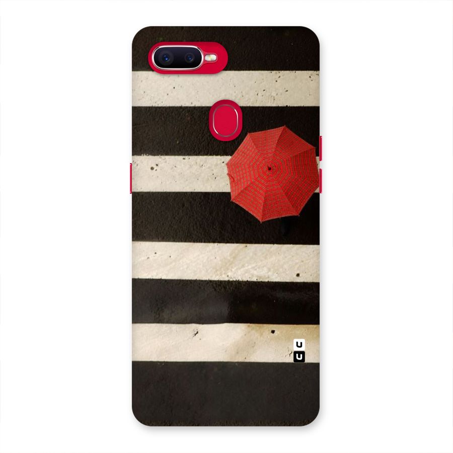 Single Red Umbrella Stripes Back Case for Oppo F9 Pro