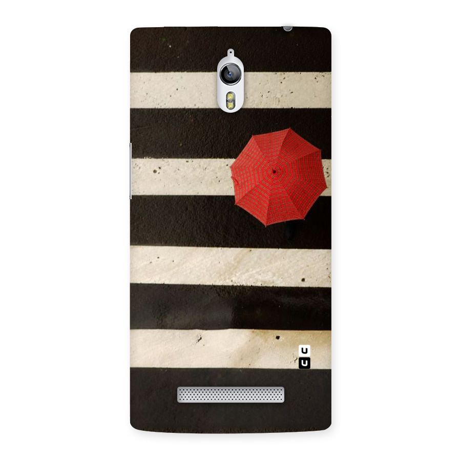Single Red Umbrella Stripes Back Case for Oppo Find 7