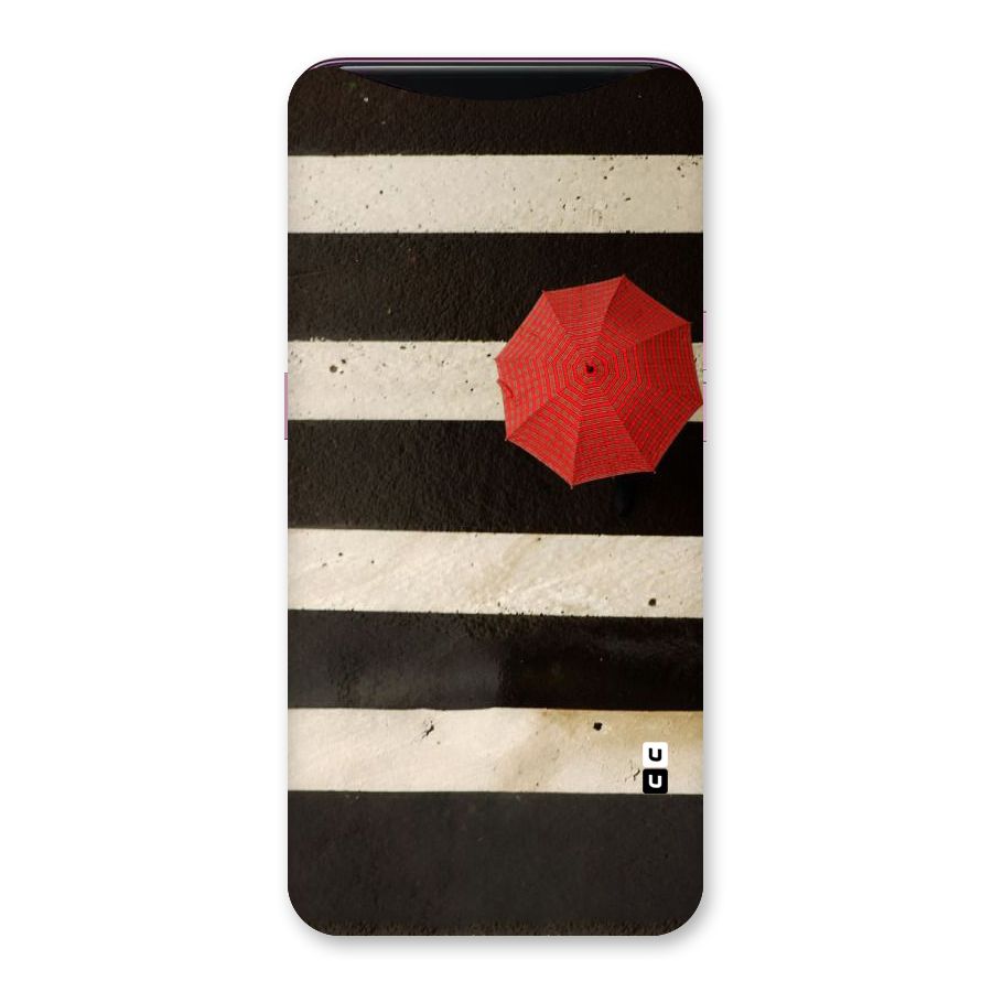 Single Red Umbrella Stripes Back Case for Oppo Find X