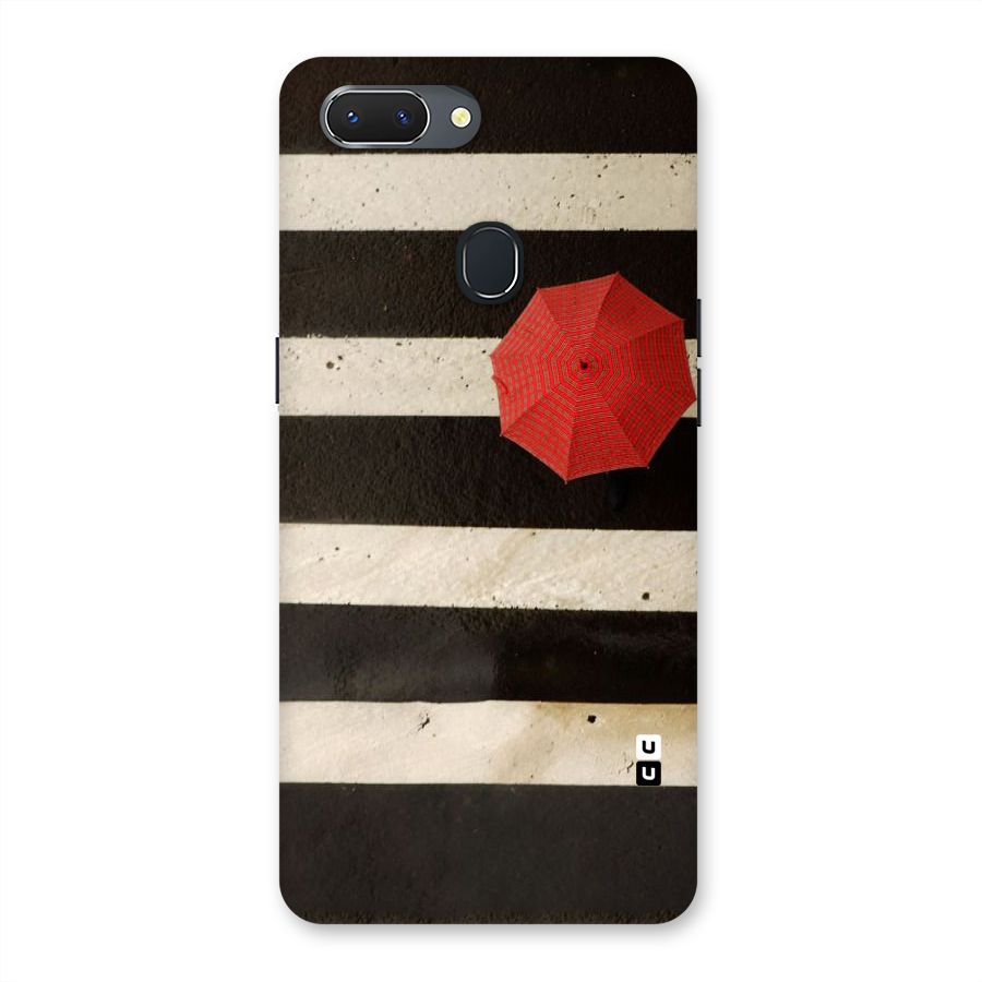 Single Red Umbrella Stripes Back Case for Oppo Realme 2