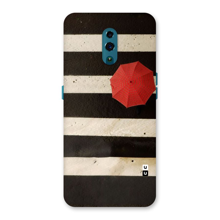 Single Red Umbrella Stripes Back Case for Oppo Reno