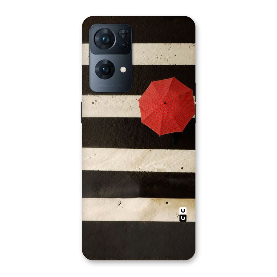 Single Red Umbrella Stripes Back Case for Oppo Reno7 Pro 5G