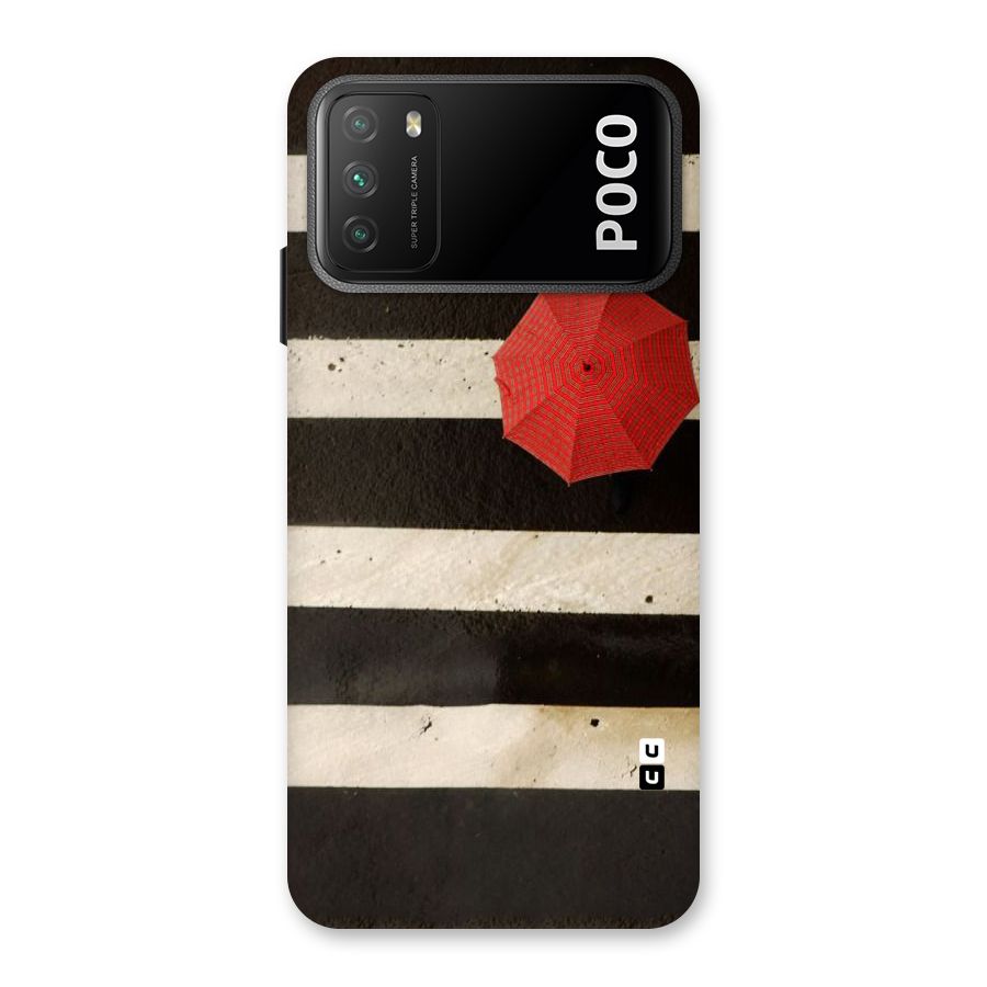 Single Red Umbrella Stripes Back Case for Poco M3