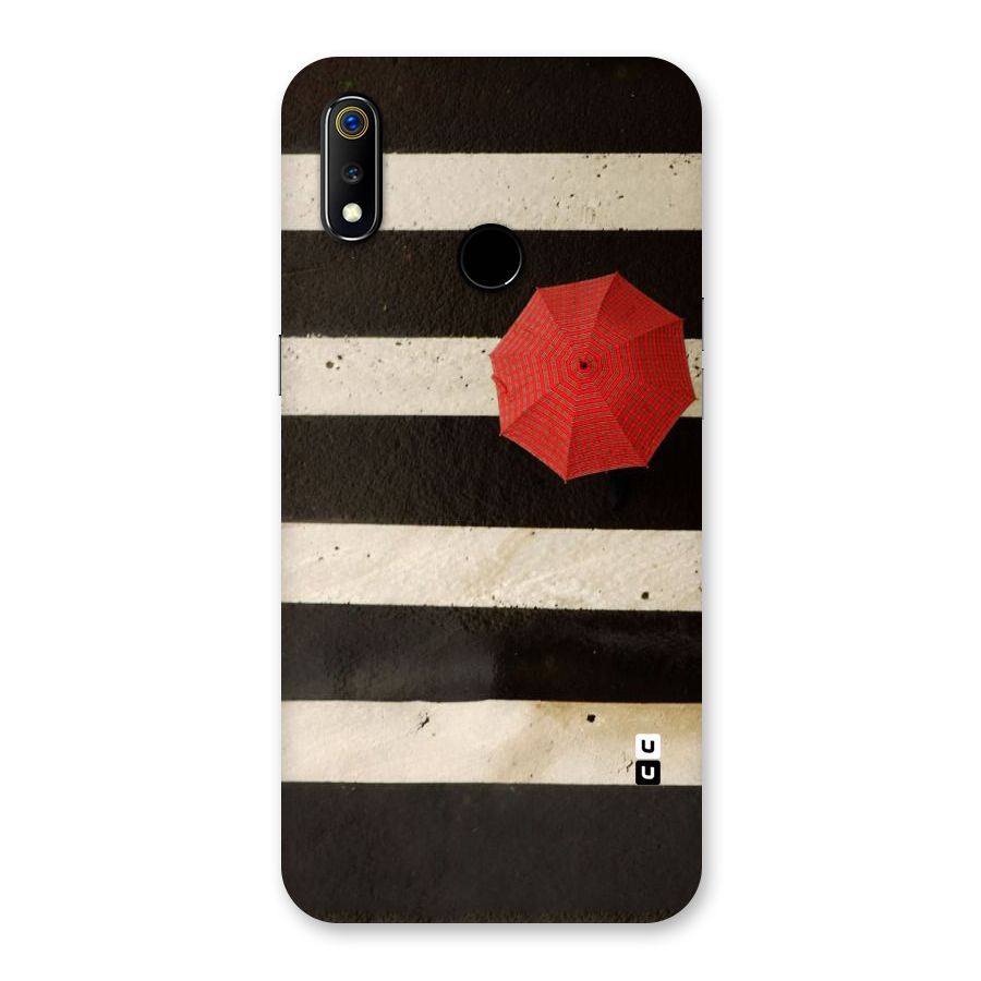 Single Red Umbrella Stripes Back Case for Realme 3