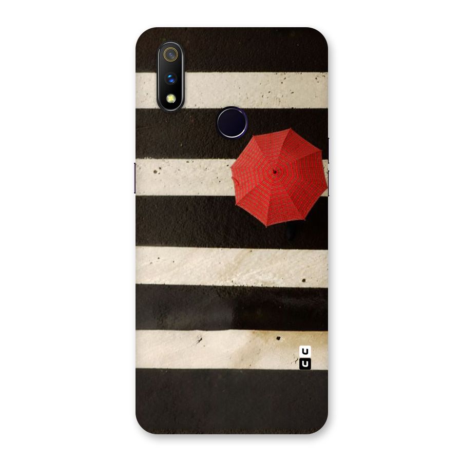 Single Red Umbrella Stripes Back Case for Realme 3 Pro