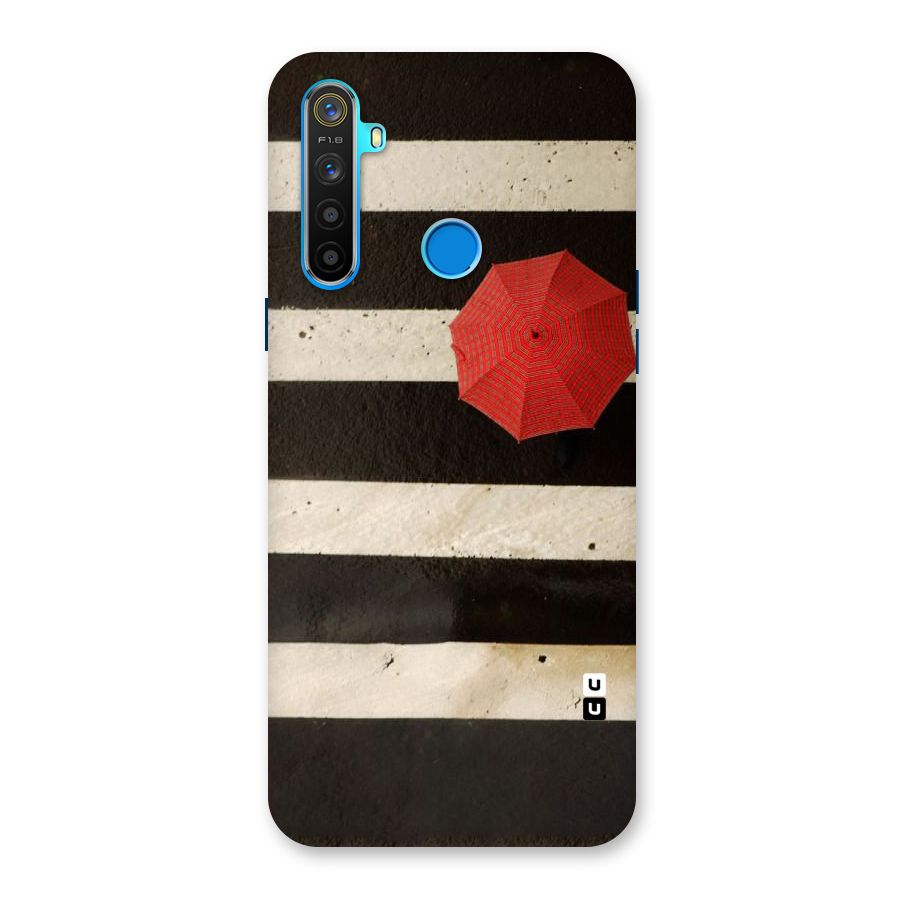 Single Red Umbrella Stripes Back Case for Realme 5