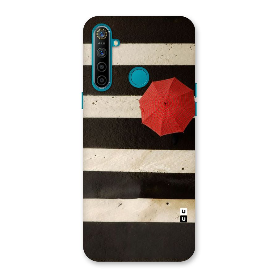 Single Red Umbrella Stripes Back Case for Realme 5i