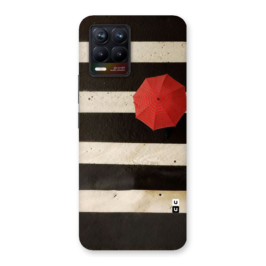 Single Red Umbrella Stripes Back Case for Realme 8