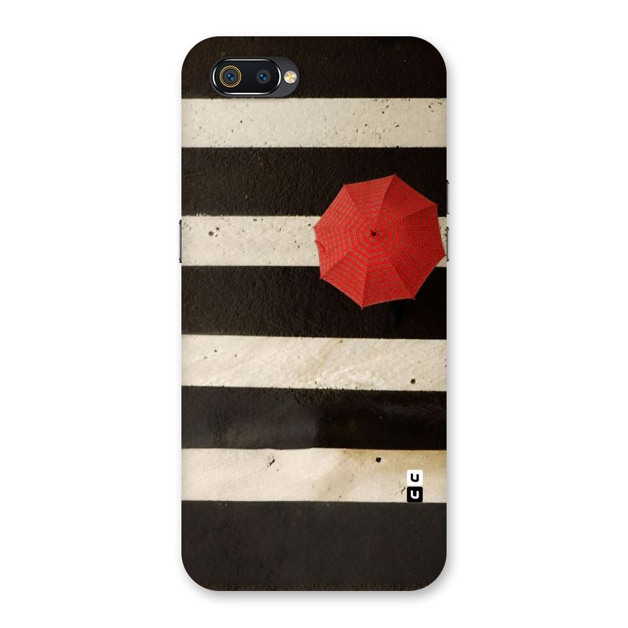 Single Red Umbrella Stripes Back Case for Realme C2
