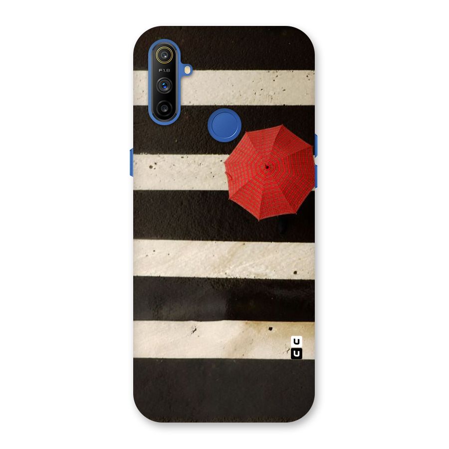 Single Red Umbrella Stripes Back Case for Realme Narzo 10A