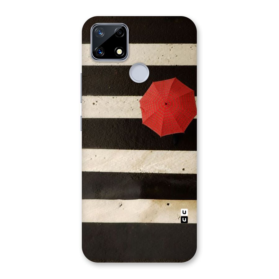 Single Red Umbrella Stripes Back Case for Realme Narzo 20
