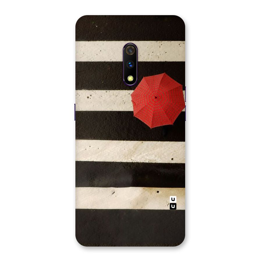 Single Red Umbrella Stripes Back Case for Realme X