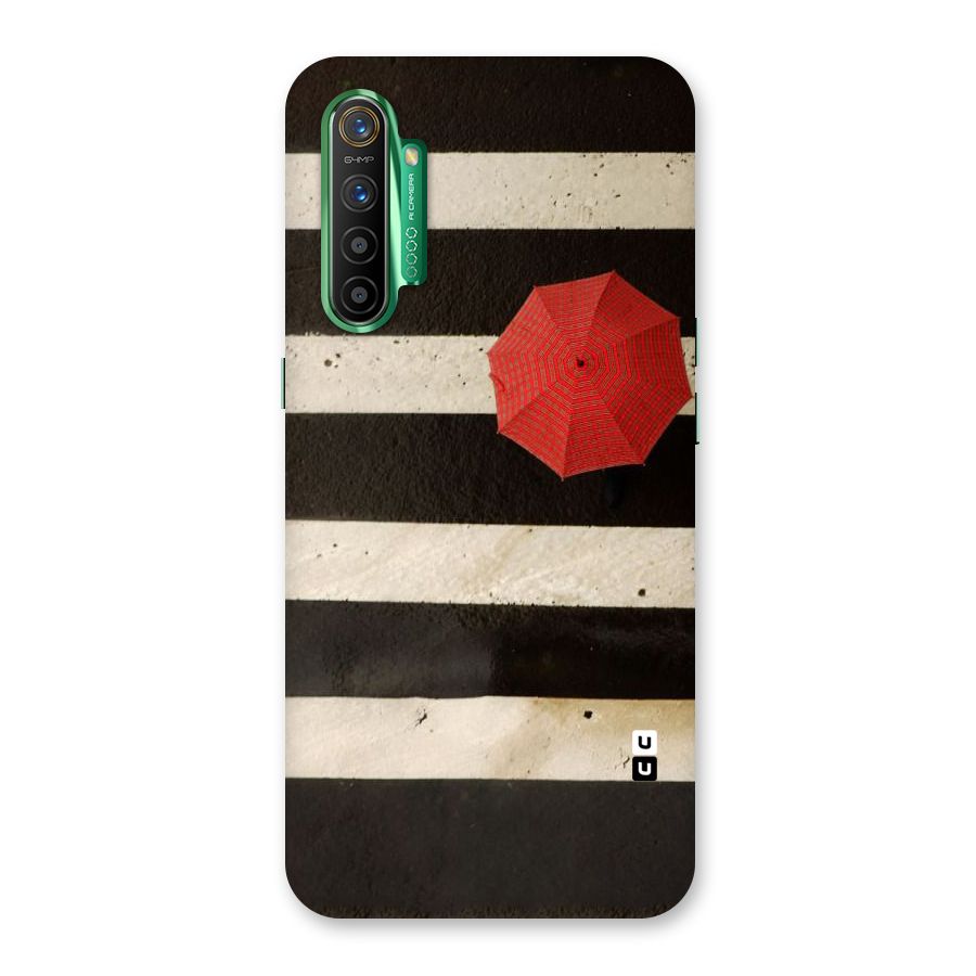 Single Red Umbrella Stripes Back Case for Realme X2