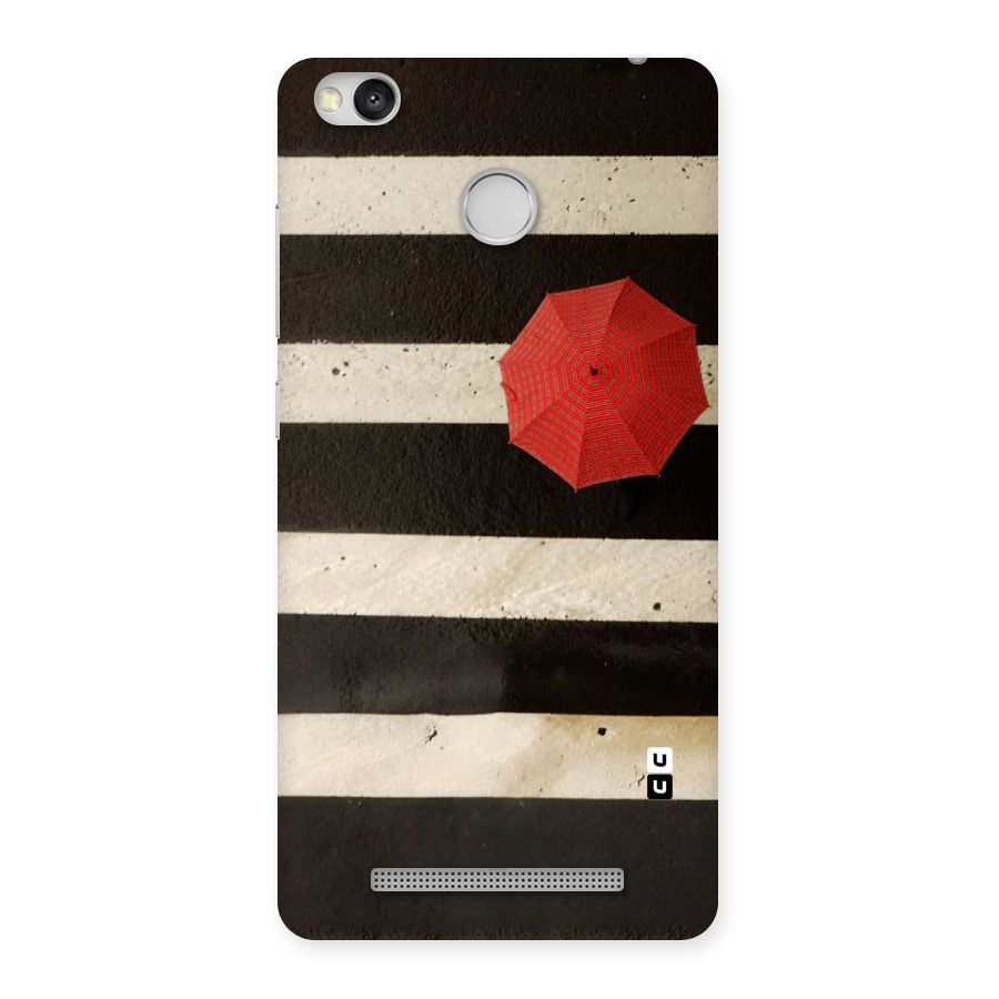 Single Red Umbrella Stripes Back Case for Redmi 3S Prime