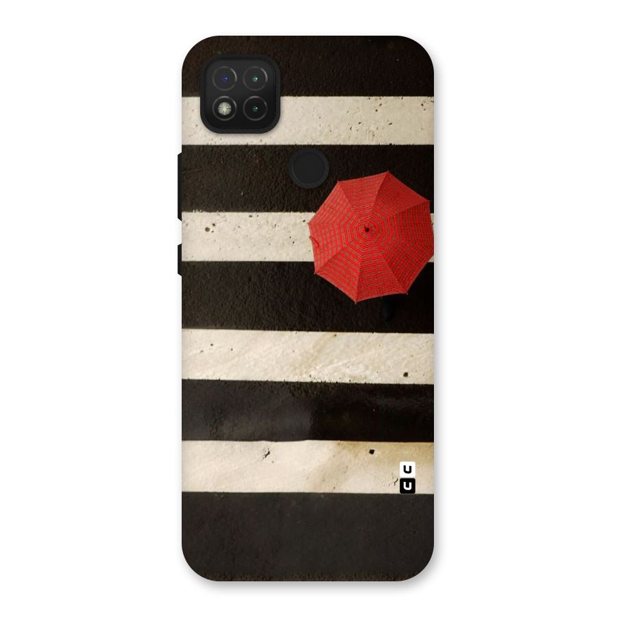 Single Red Umbrella Stripes Back Case for Redmi 9