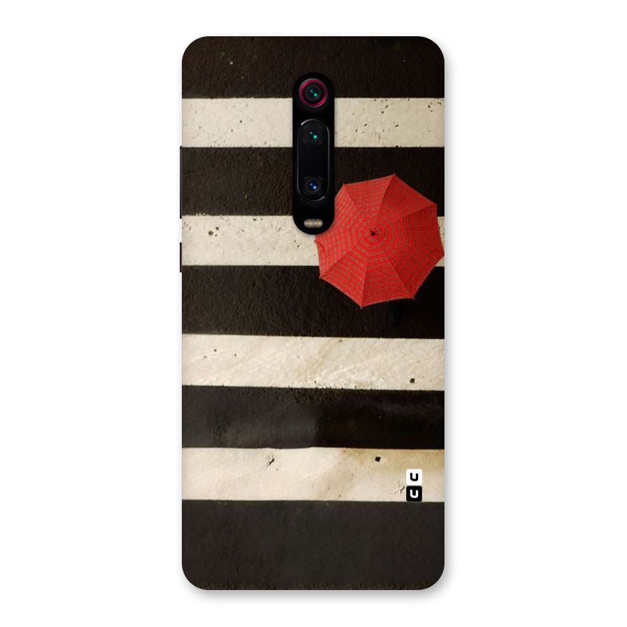 Single Red Umbrella Stripes Back Case for Redmi K20